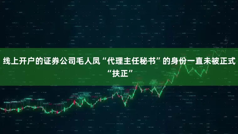 线上开户的证券公司毛人凤“代理主任秘书”的身份一直未被正式“扶正”